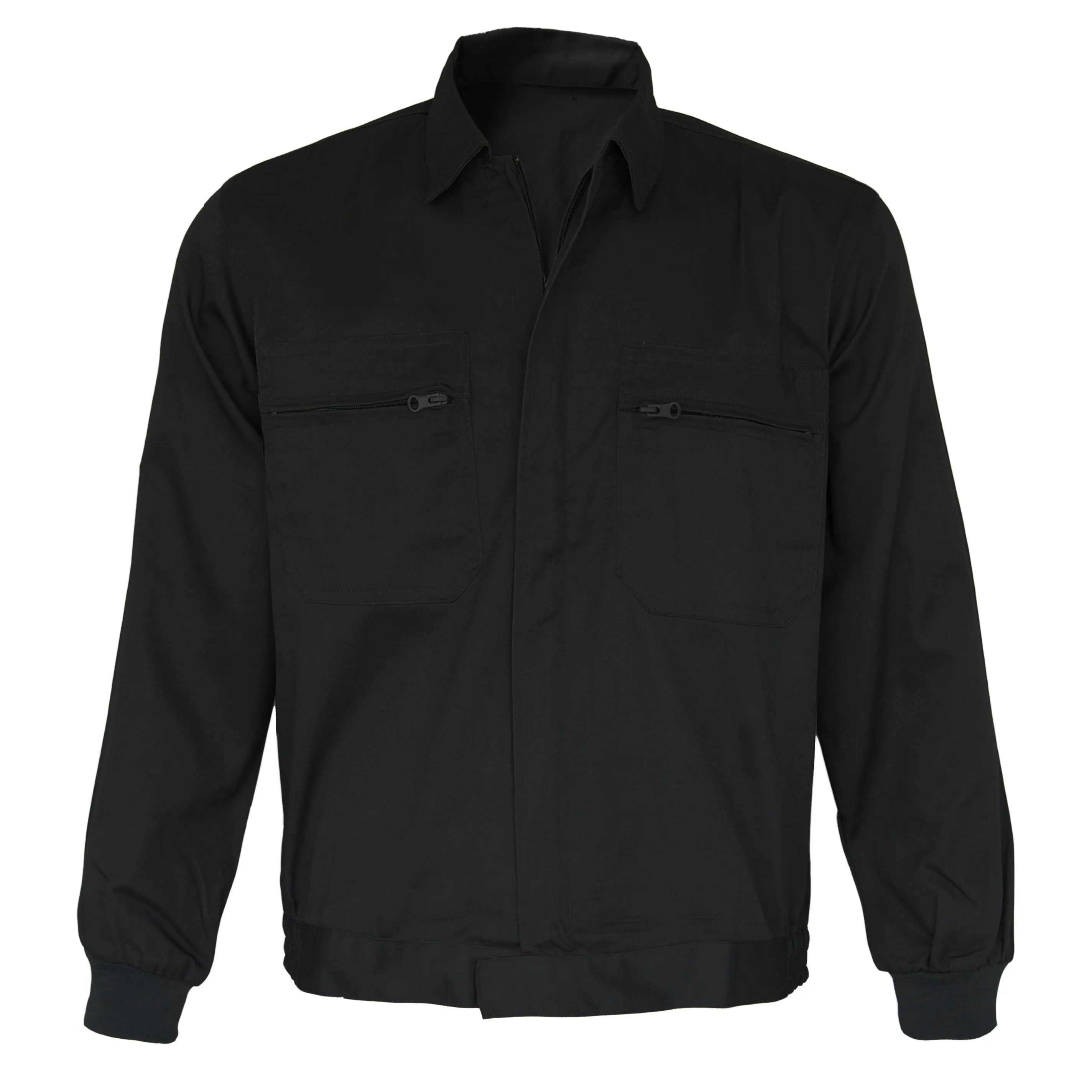 
Оптовая продажа, Высококачественная Мужская Рабочая куртка с воротником-рубашкой и скрытой нейлоновой застежкой-молнией, дешевая мужская защитная одежда 