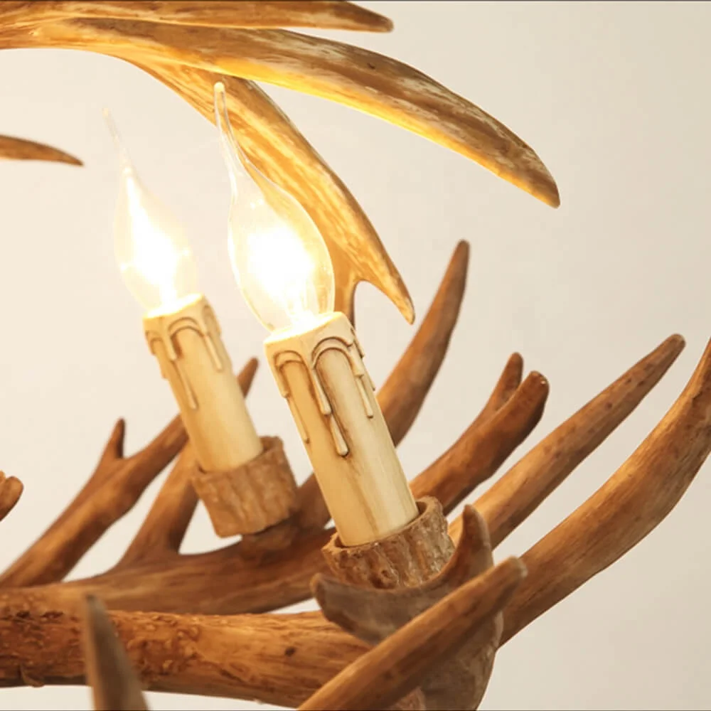 Американская винтажная люстра в виде рогов из смолы подвесные светильники с 6 лампочками рога оленя для