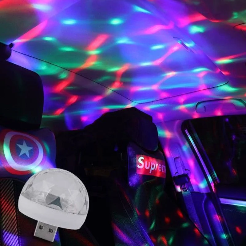
Светодиодный маленький волшебный шар для светодиодной сценической подсветки, управление звуком для вечеринки, мини-шар с USB-разъемом, освещение для дискотеки 