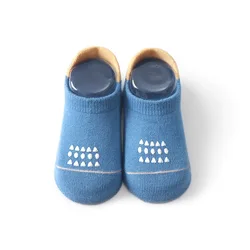 Оптовая продажа, дизайнерские Нескользящие Детские носки для малышей, мягкие хлопковые нескользящие детские носки до щиколотки с захватами