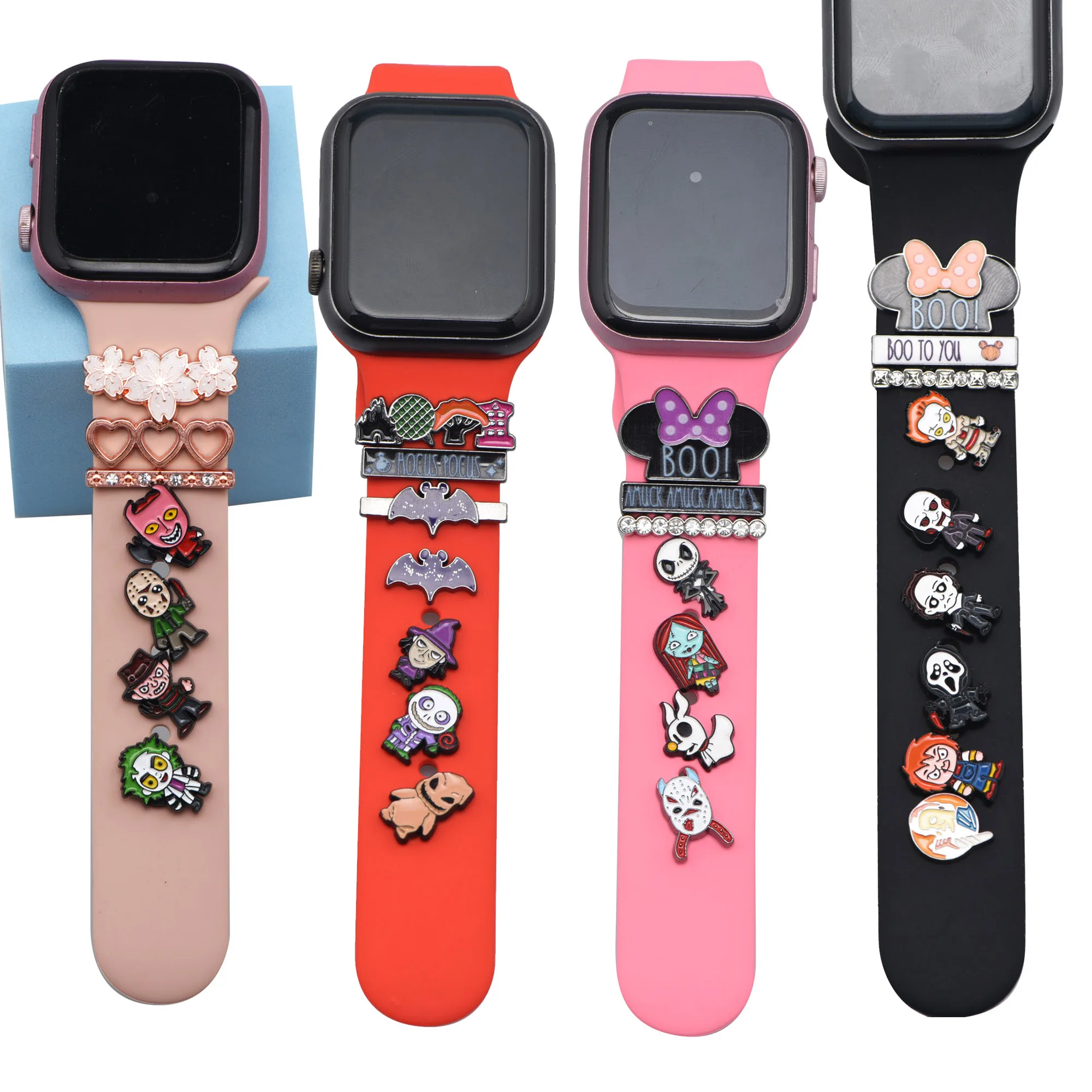 Decoration Diamond Jewelry Charms Decorative Silicone Watch Band Accessories Loop Charm Stud for watch band