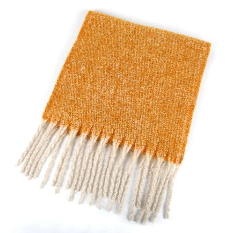 
Роскошная горячая Распродажа Толстая шерстяная шаль в западном стиле однотонный простой мягкий кашемировый шарф с бахромой 