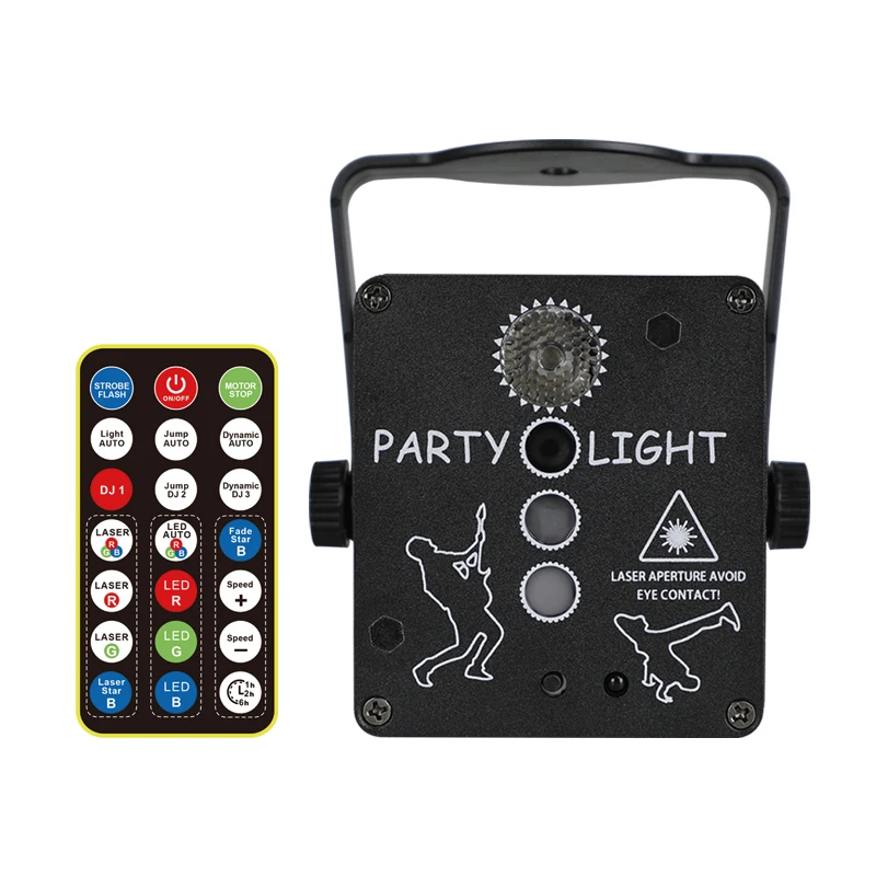 Лазерная лампа YSH для диджея, миниатюрный светильник с 4 отверстиями, RGB, для музыки, дискотеки, вечеринки, лазерного эффекта, для вечеринки, KTV, клуба, бара, лазерный кубический проектор