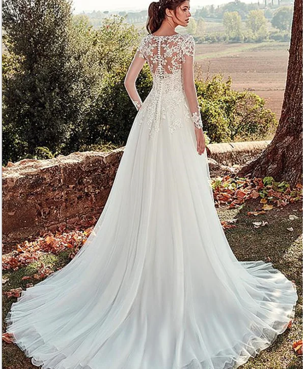 
 Новый дизайн Белое Облегающее свадебное платье с длинным рукавом для невесты  