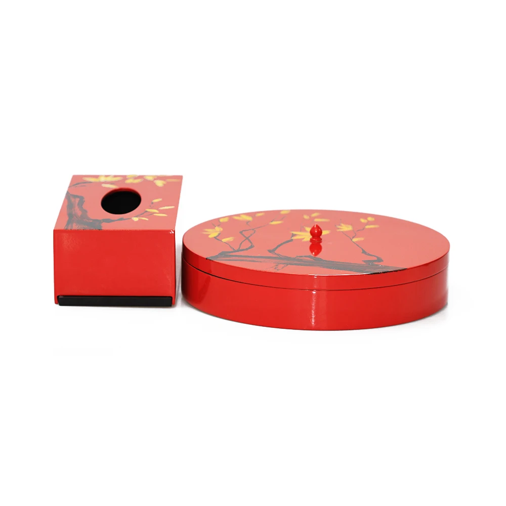 
Лаковая круглая красочная деревянная коробка для свадебных конфет и тортов с пользовательским логотипом 