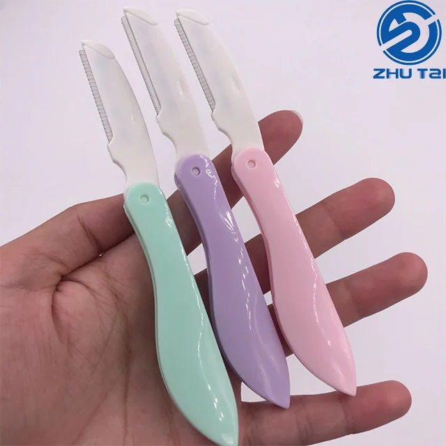 
 Easy Carry Foldable Stainless Steel Woman Razor Eyebrow Trimmer Hair Eyebrow Trimmer Set  