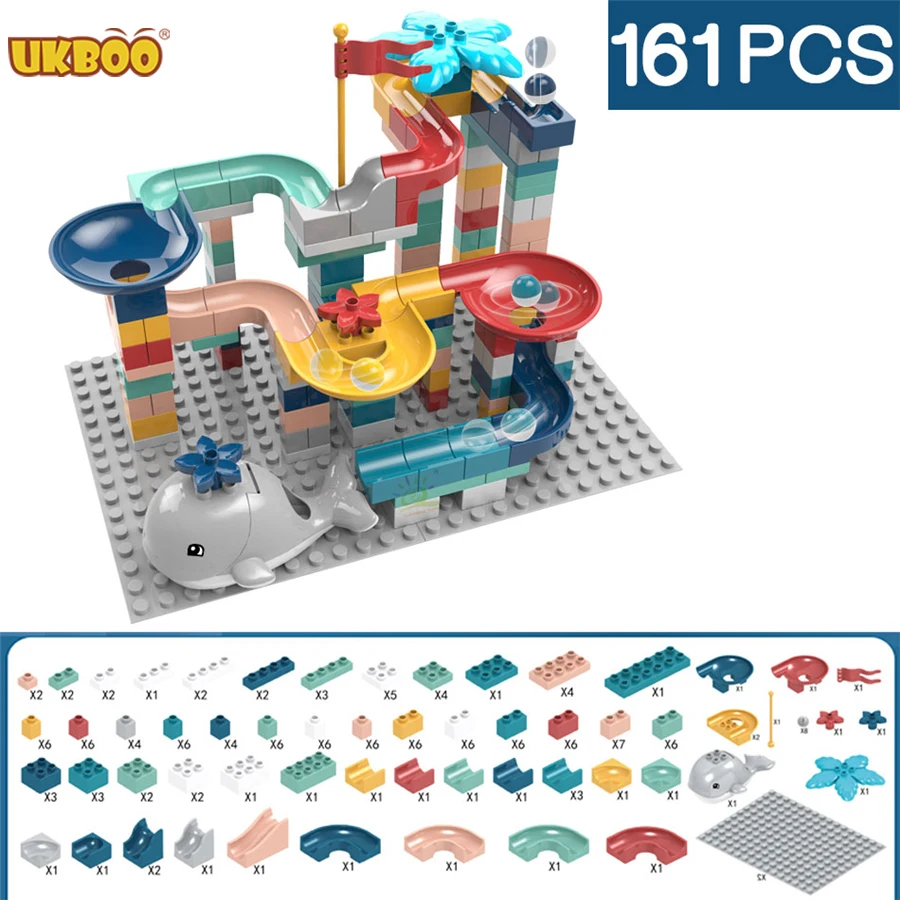 
Ukboo H102/H103/H104 детская Marble Run «Интеллект Большой Ювелирные наборы конструктор игрушка, конструкторные блоки, Детские кубики 