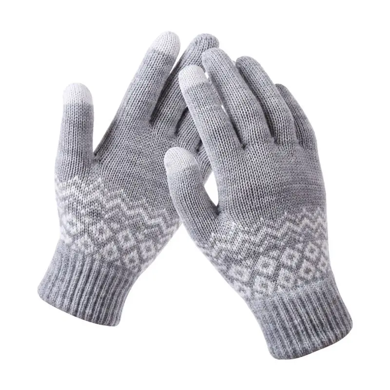 
Зимние волшебные перчатки Youki 2020, женские и мужские теплые эластичные вязаные шерстяные варежки с декоративным узором, акриловые перчатки 