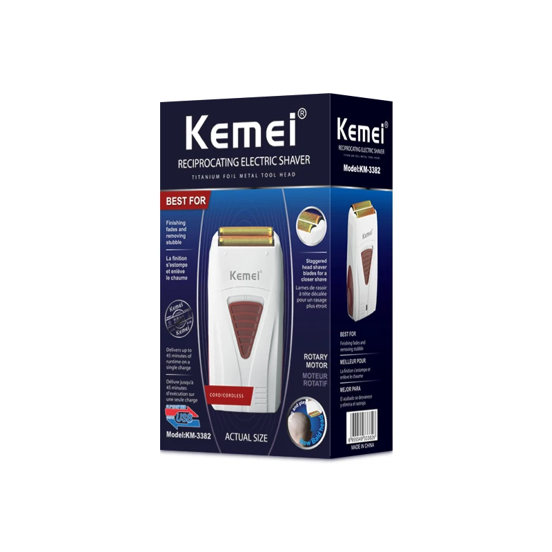 Kemei KM-3382 горячая распродажа мужские с близнецами лезвия профессиональная машинка для стрижки волос высокое качество Бритва для мужчин