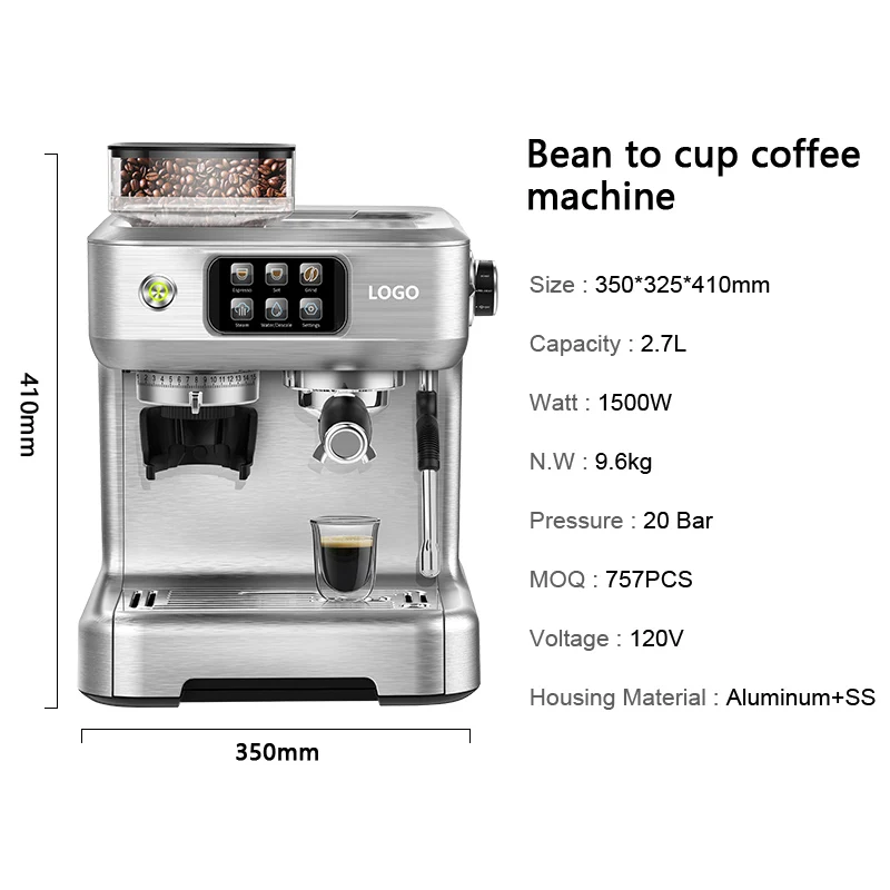 Новый 1470W переустановленный фильтр 58 мм 220V 2.7L кофе, тем самым позволяя зернам раскрыться шлифовальная машина кофеварка эспрессо-кофемашина с шлифовальная машина