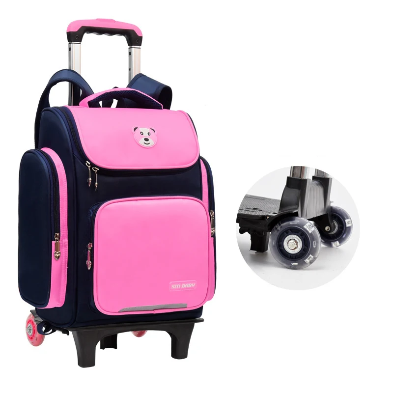 Прямая поставка Лидер продаж рюкзак на колесиках для мальчиков и девочек школьный сумка багажа