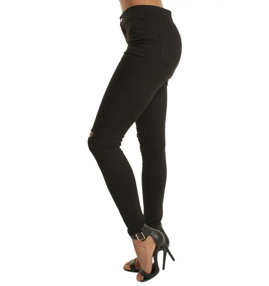 OEM винтажные женские джинсы с высокой талией Узкие рваные джинсовые брюки-карандаш узкие для женщин брюки большого