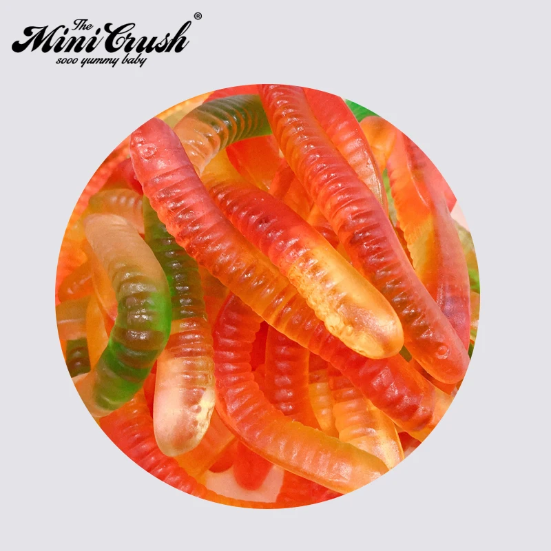
Бесплатный образец сладких желеобразных конфет радужного жвачного червя 