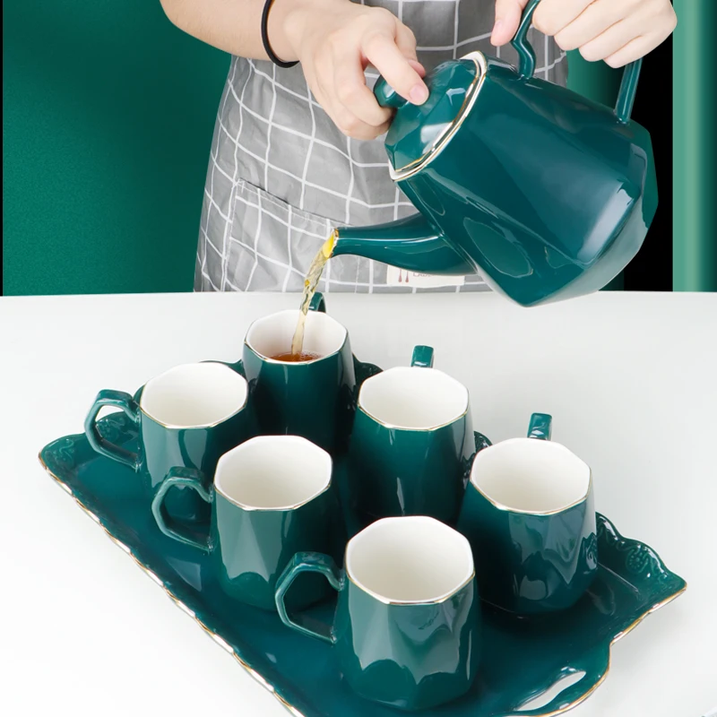 Керамический набор для воды в скандинавском стиле из Пномпеня послеобеденный чайник чашка холодный домашняя гостиная с подносом кофейный и