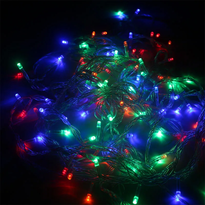 Раздвижная Рождественская гирлянда, многоцветная светодиодная гирлянда 10 метров, светодиодная Мерцающая Декоративная гирлянда