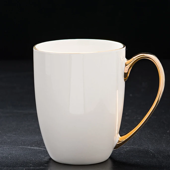 Кружка Feiyou с логотипом на заказ, 12 унций, 15 унций, белая и золотая ручка, керамическая чашка в скандинавском стиле, индивидуальная фарфоровая чашка, керамическая кофейная кружка