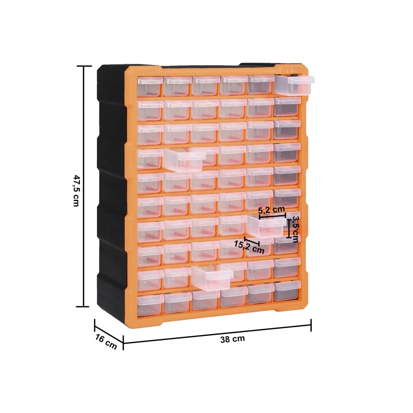 
29630 утилитный пластиковый 60 многофункциональный ящик для хранения, органайзер для дома, гаража, «сделай сам», пластиковый ящик-Органайзер 