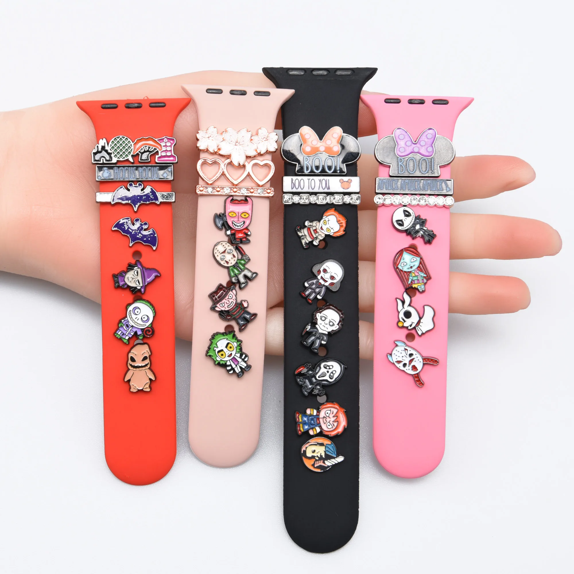 Decoration Diamond Jewelry Charms Decorative Silicone Watch Band Accessories Loop Charm Stud for watch band