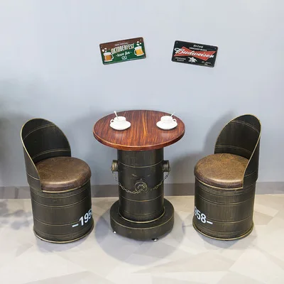 
Барный стол стул чайный сервиз специальный дизайн ретро кованого железа бар барная стойка высокий табурет, набор мебели 
