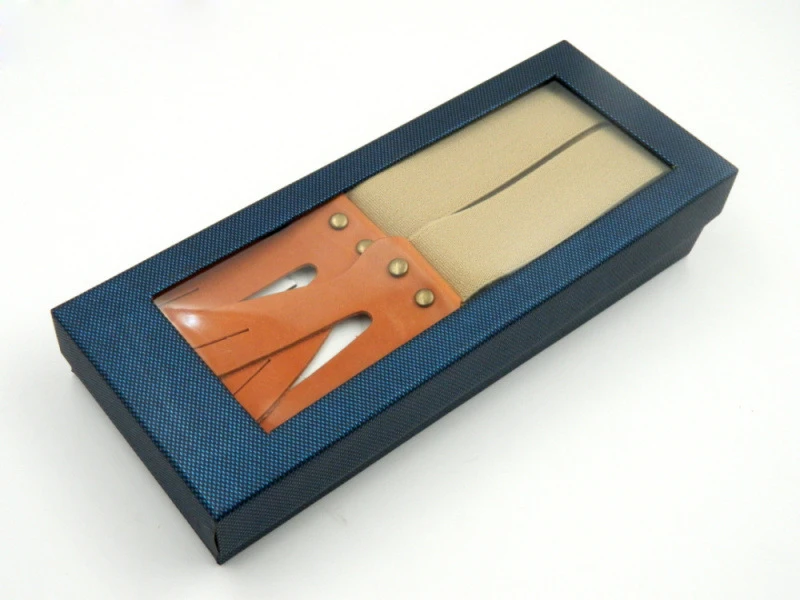 Мужские кожаные регулируемые петли с кнопками 1,4 дюйма, эластичный задний ремешок с коробкой