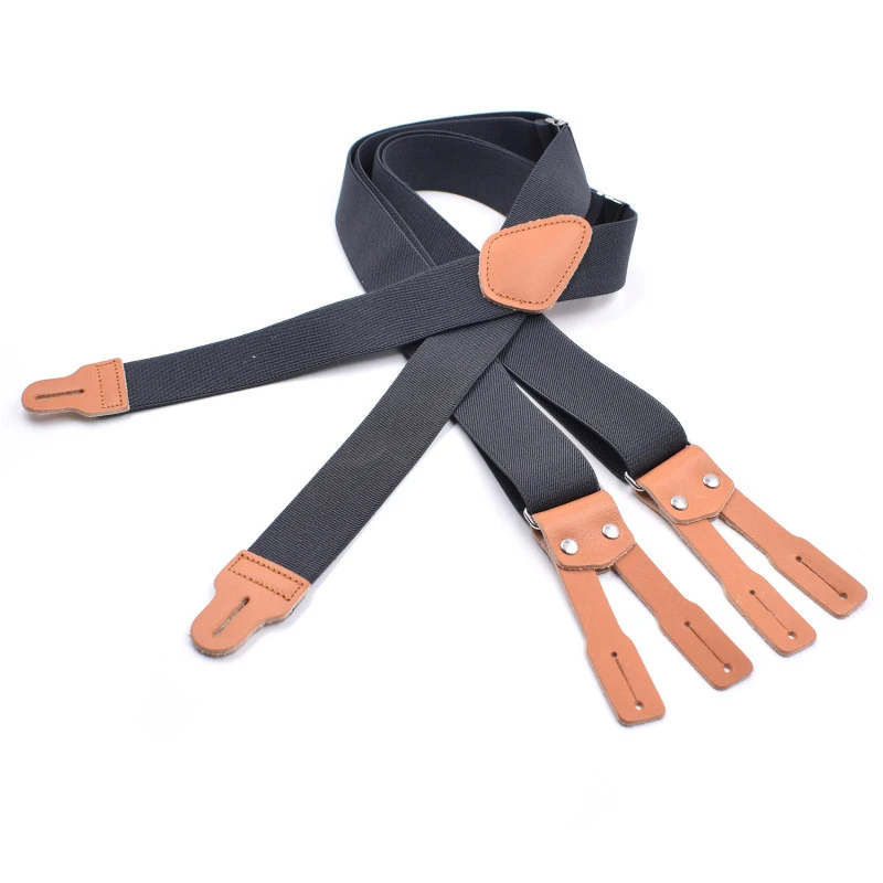 Мужские кожаные регулируемые петли с кнопками 1,4 дюйма, эластичный задний ремешок с коробкой