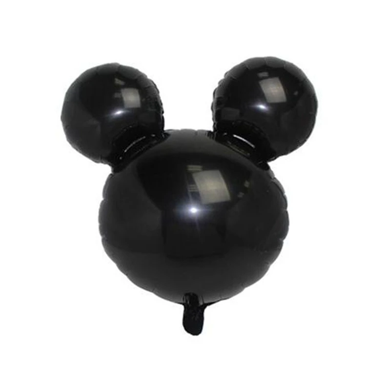 Pretty Monochrome Cartoon Mouse Head Shape Aluminum Foil Balloons For Decoration