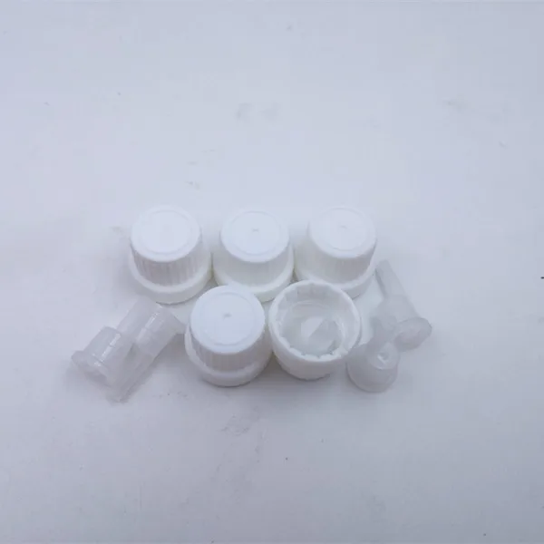 
 Пластиковая Европейская крышка-капельница 18 мм, черная/белая, с защитой от детей и взлома, крышки для бутылок с эфирным маслом и редуктором с отверстием  