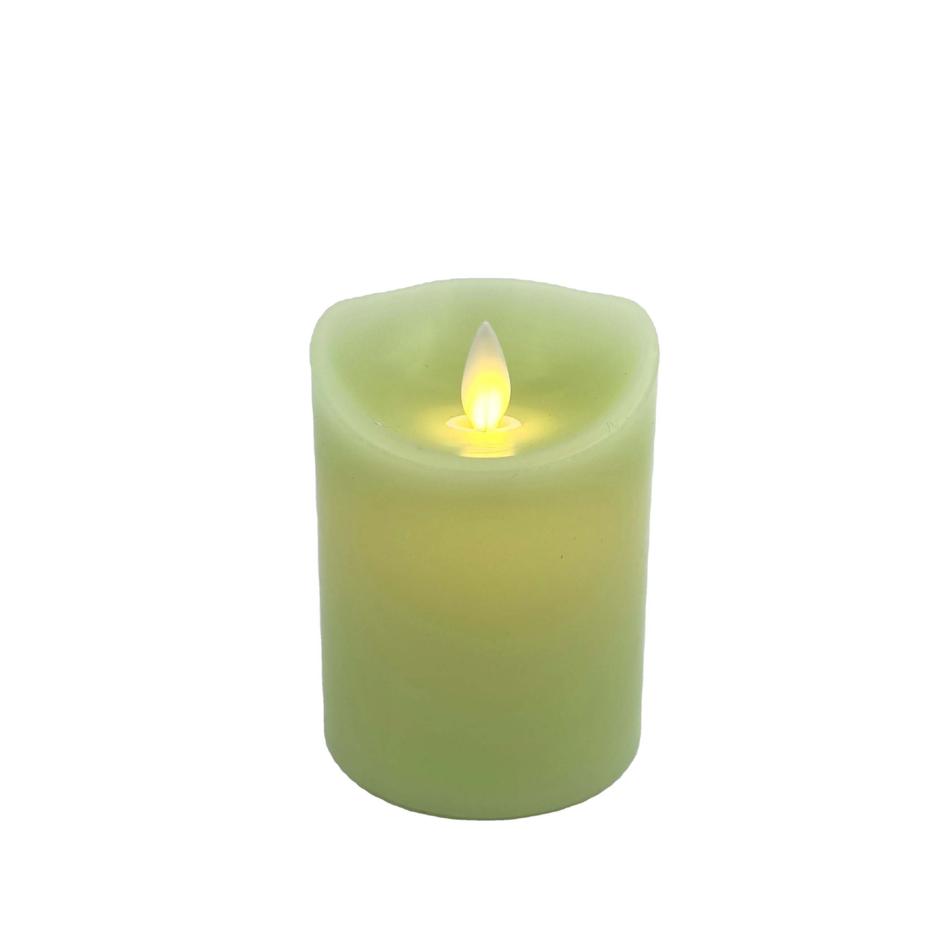 Зеленые светодиодные свечи на батарейках с дистанционным питанием от батарейки, светодиодная восковая свеча для украшения дома