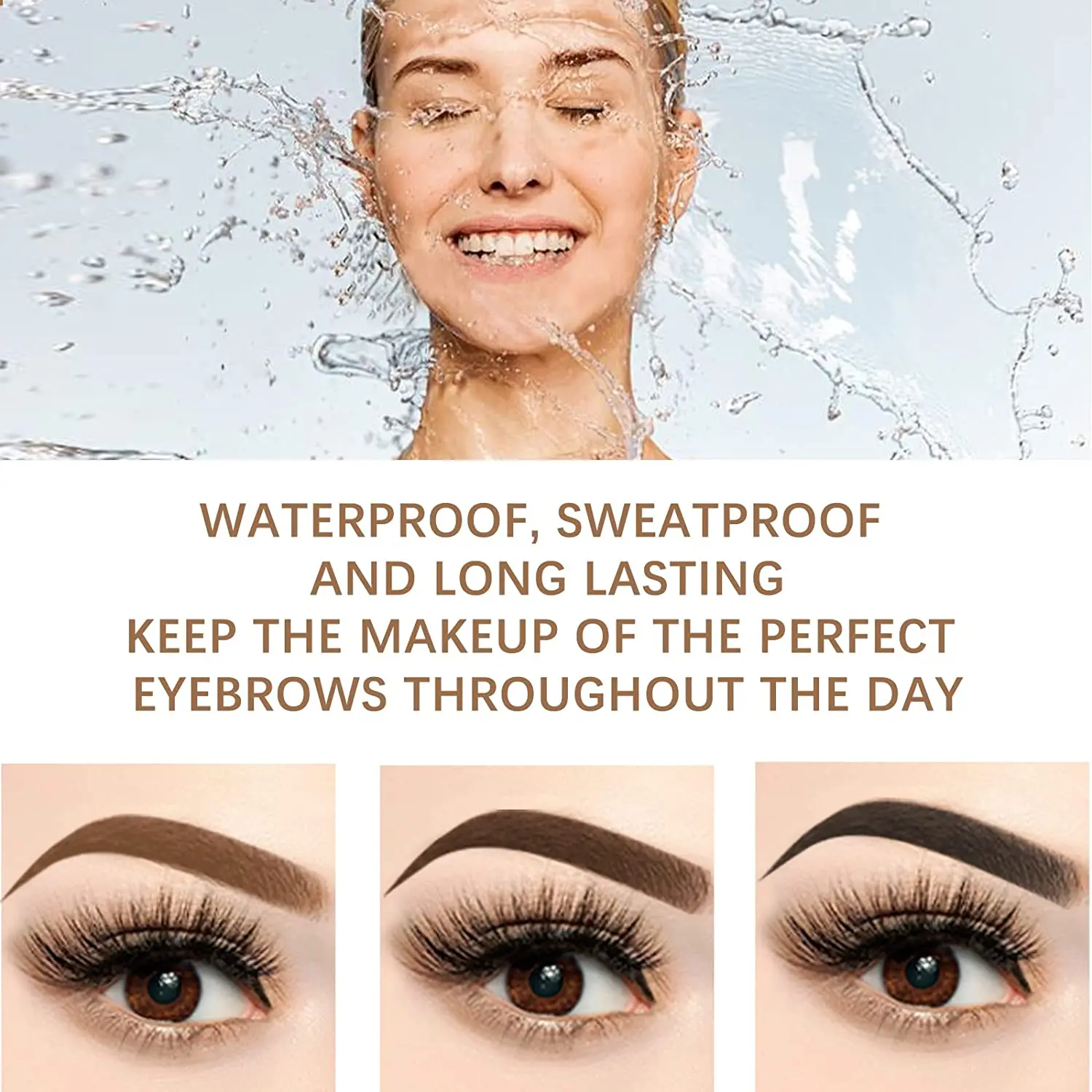 No logo One Step Brow Stamp Powder Reusable Eyebrow Stencils Shape Thicker and Fuller Brows Eyebrow Stamp Stencil Kit white
