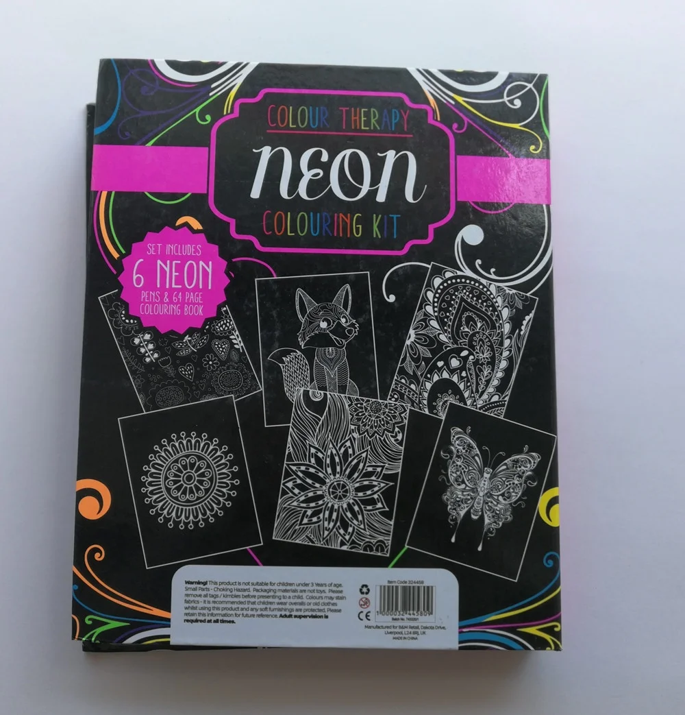
6 шт DIY ремесло эскизов заполнения secret garden картины раскраски книга для рисования набор с неоновым звездным свечением, ручка 