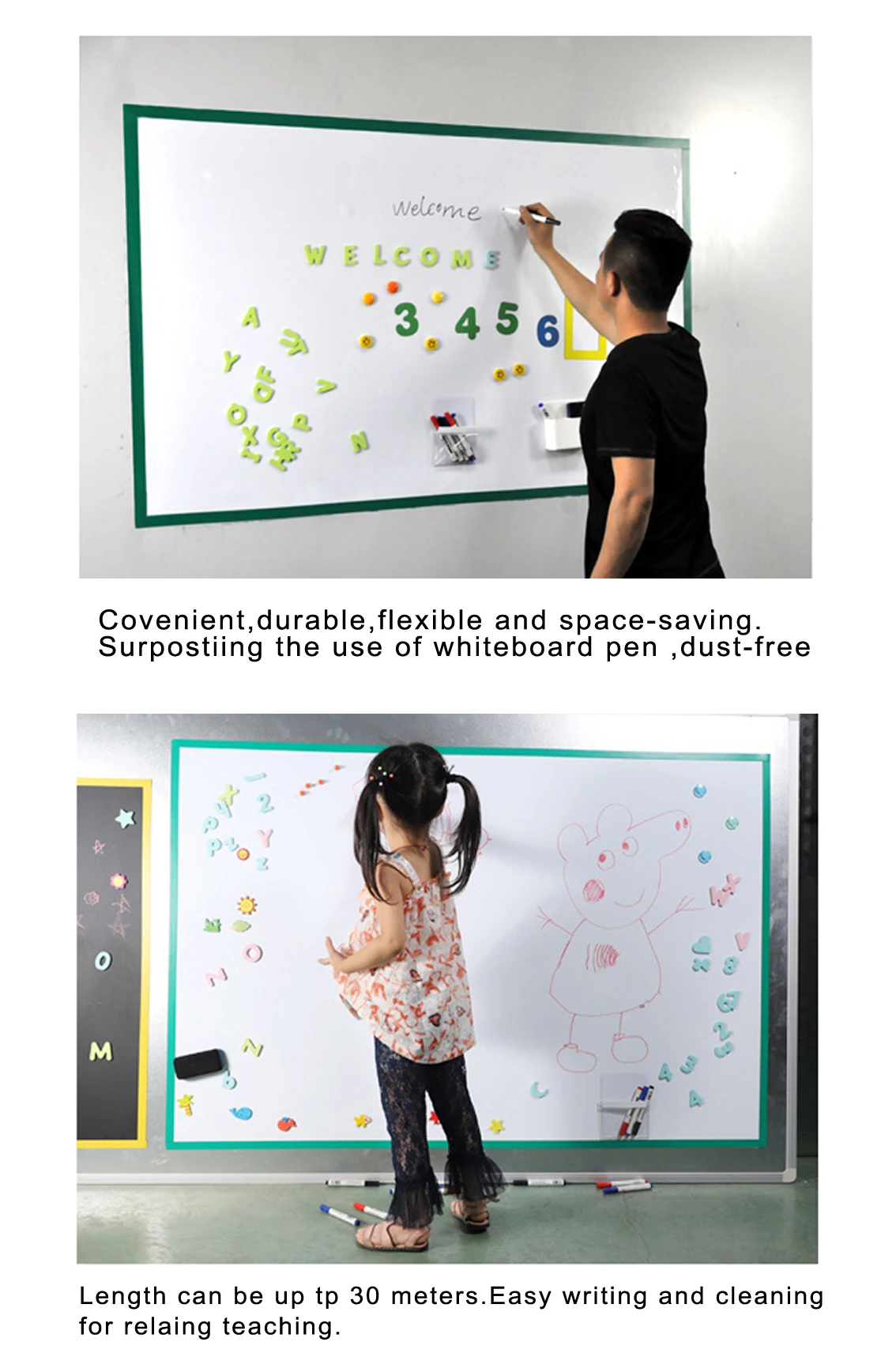 Магнитная фольга доска 100x60 см для офиса встречи гибкий со стирающейся от маркера лист цветные магнитно-маркерная доска