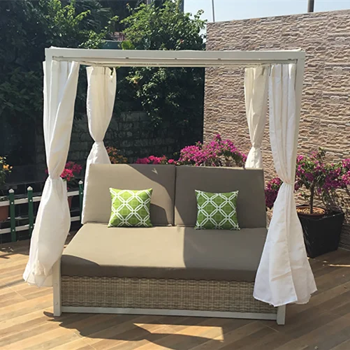
 Красивая мебель для патио для отеля, удобная Водонепроницаемая популярная садовая Солнечная кровать, уличная алюминиевая кровать, курорт, вилла, Пляжная кровать  