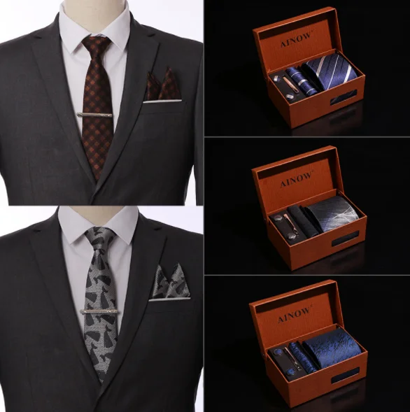 Элегантный шелковый галстук 6 шт./компл. ручной работы с коробкой оптом от профессионального производителя
