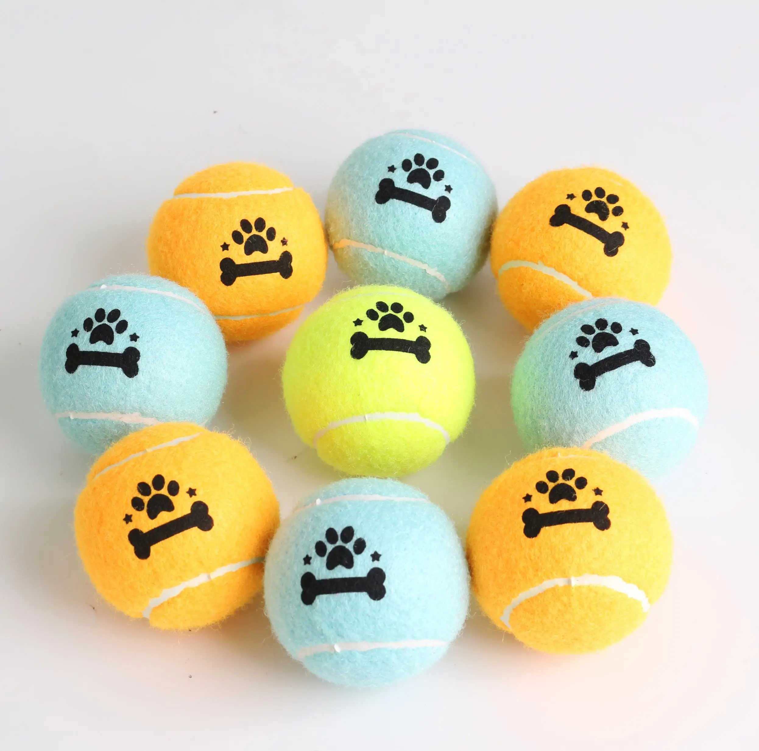 Новинка 2019, цветная игрушка для домашних животных с логотипом OEM, симпатичный теннисный мяч для собаки