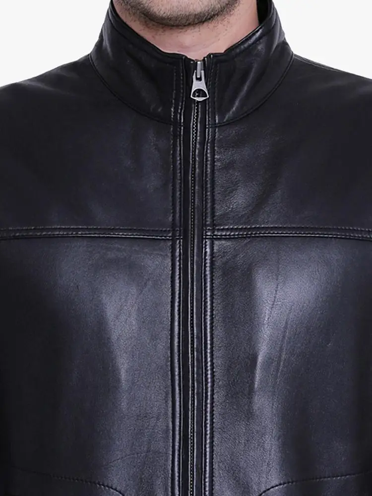 
OEM сервис, индивидуальные модные мужские черные однотонные кожаные куртки 