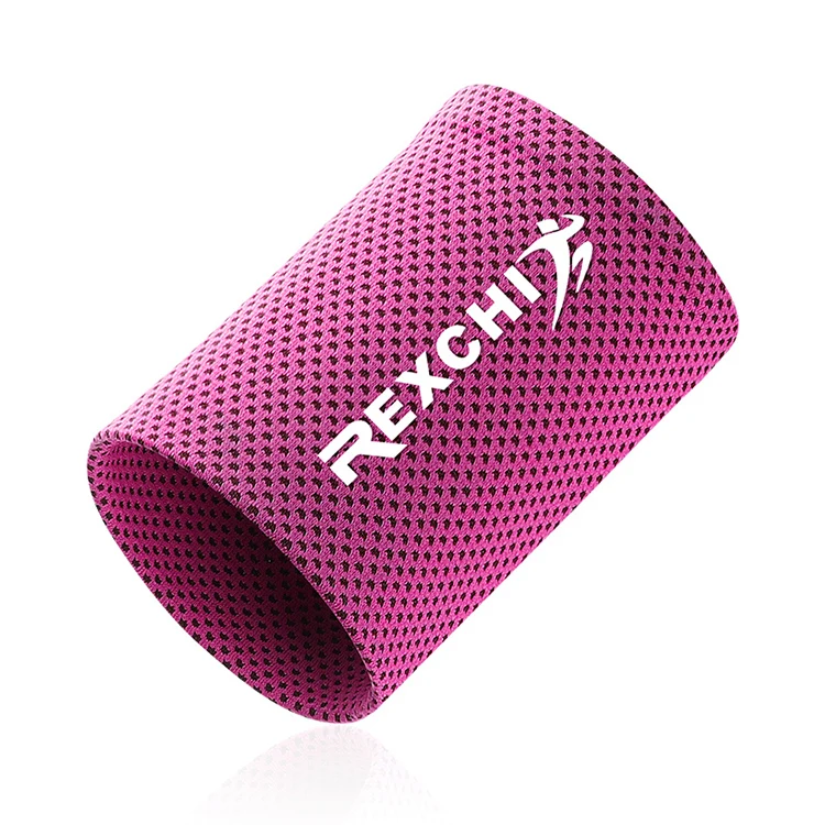 
 Новейший дизайн, полиэфирное волокно, нескользящая повязка на запястье с пользовательским логотипом, охлаждающая повязка на запястье для тенниса  