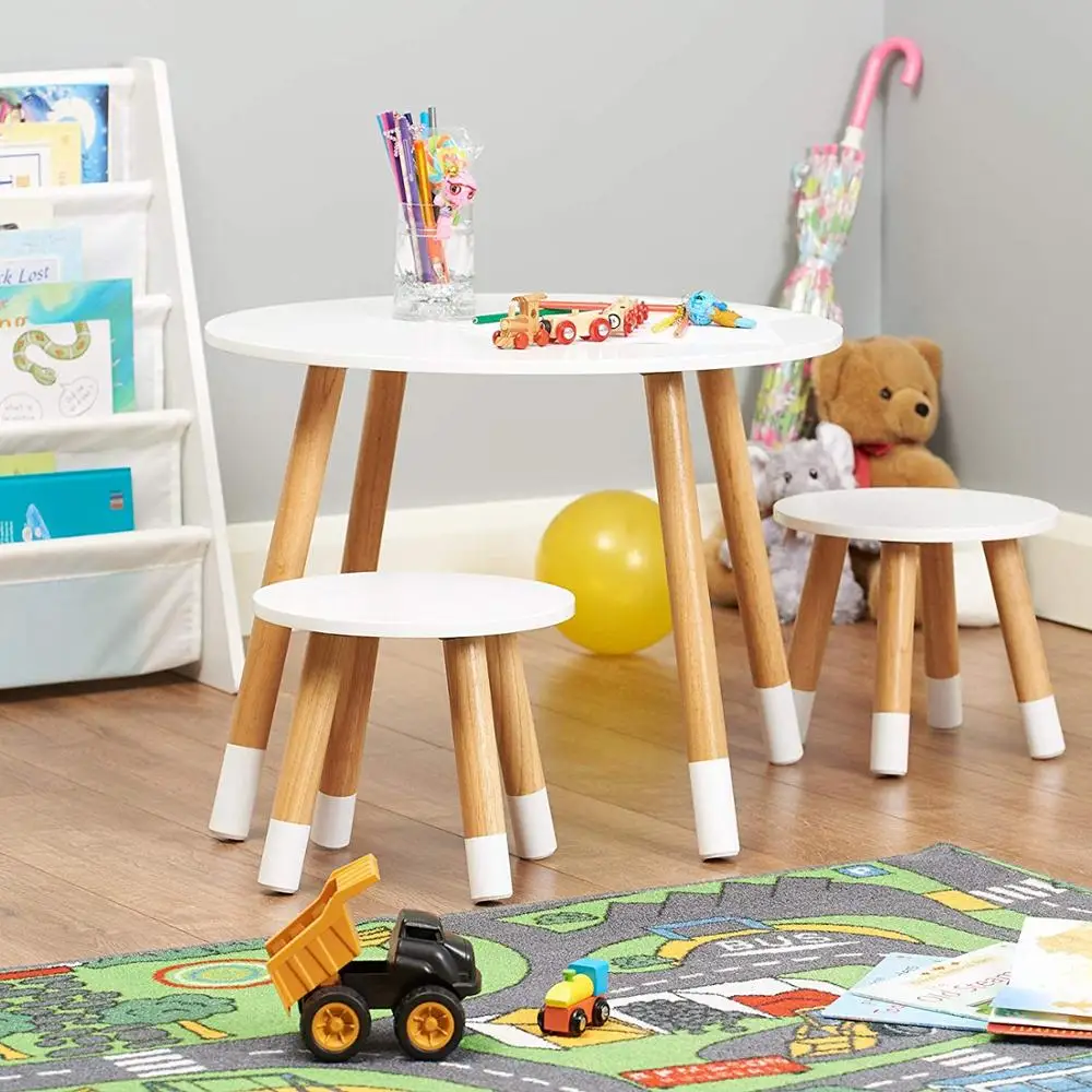 Высококачественный набор деревянных детских столов и стульев