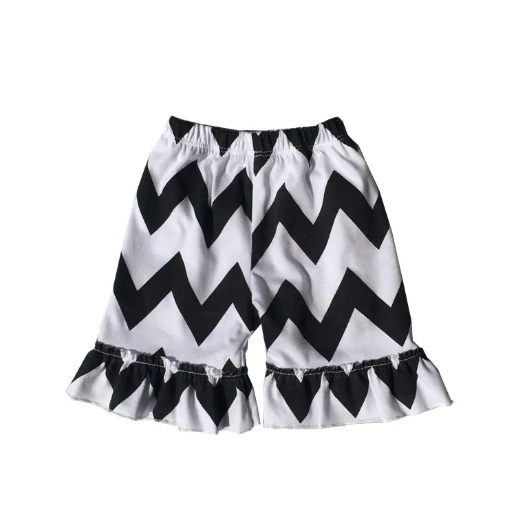 
Новый стиль бутик за рубежом Короткие штаны для маленьких девочек с оборками Капри chevron Высокая талия танец шорты 