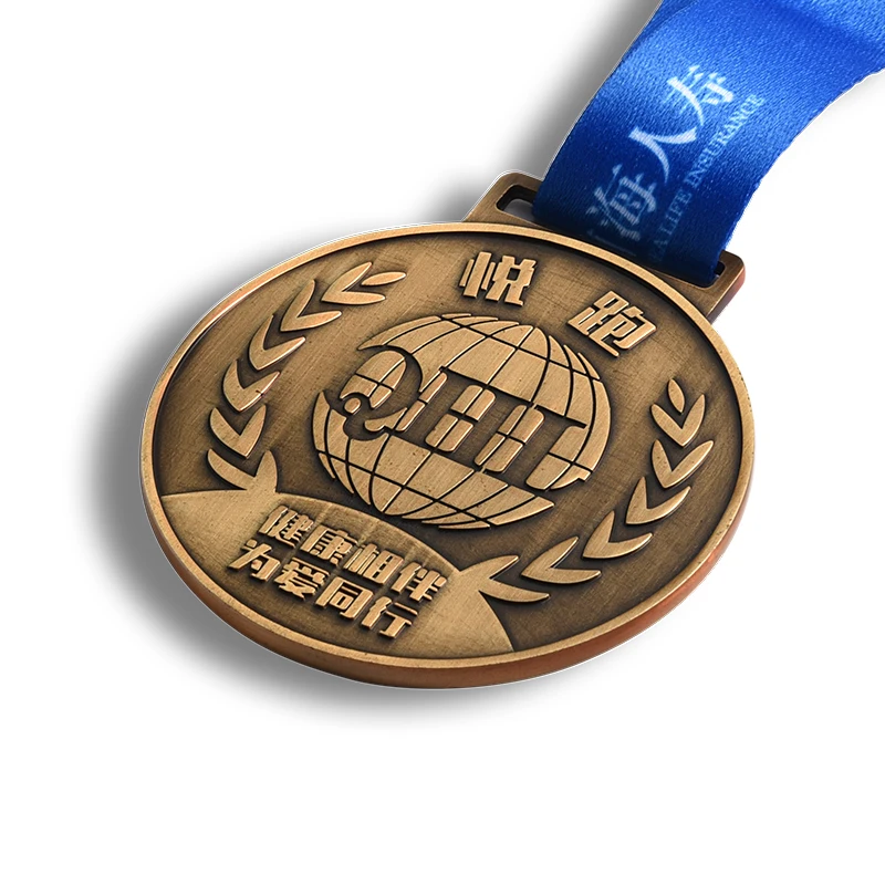 Металлическая медаль от производителя, античная латунь, 3D, недорогая спортивная медаль для бега, марафона