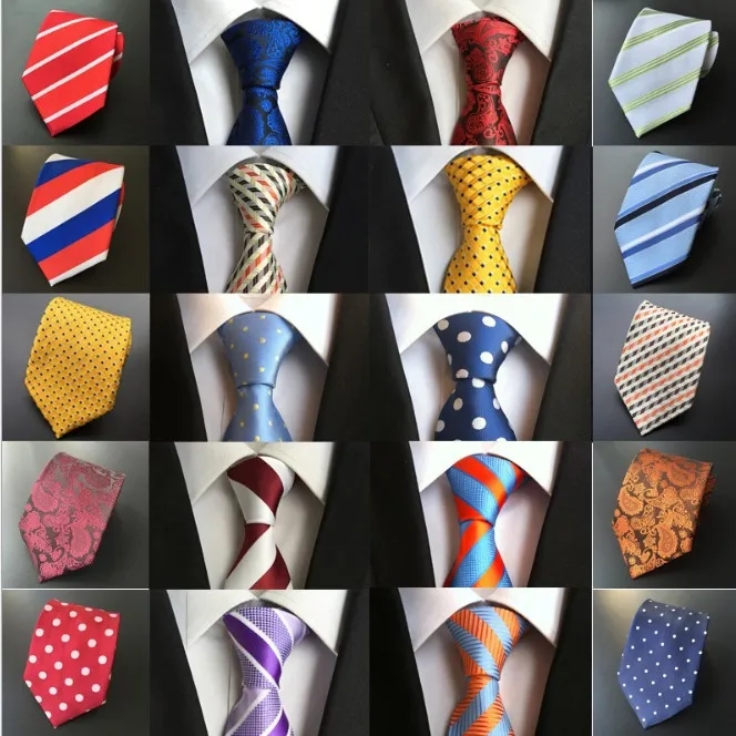 
 Классический жаккардовый тканый Шелковый однотонный галстук в полоску чистого цвета мужской галстук  