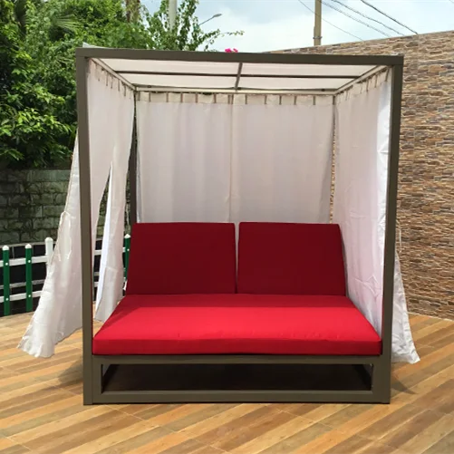 
 Красивая мебель для патио для отеля, удобная Водонепроницаемая популярная садовая Солнечная кровать, уличная алюминиевая кровать, курорт, вилла, Пляжная кровать  