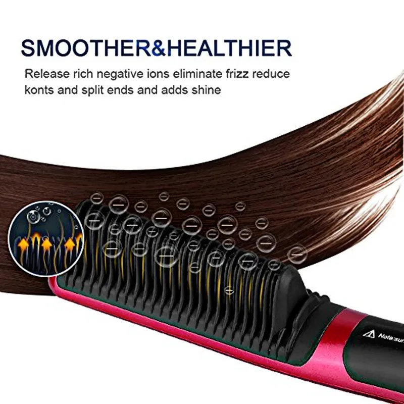 
 Заводская цена керамический нагревательный выпрямитель для волос для женщин щетка с ЖК-дисплеем против ожогов Мужская расческа для выпрямления бороды  