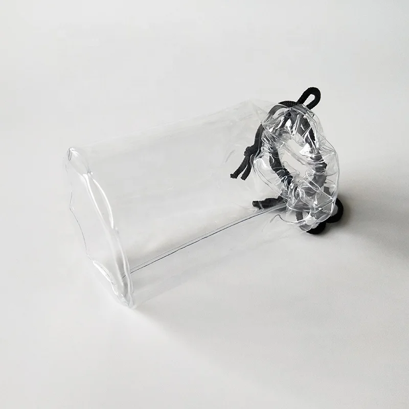 
Шоппинг рекламный пользовательский пластиковый прозрачный ПВХ мешок на шнурке 