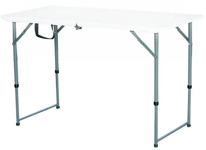 Оптовая продажа, 4-футовый пластиковый складной стол с регулируемой высотой