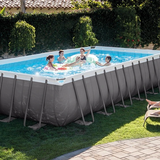 
INTEX 26364 24-футовый бассейн со стальной рамой, бассейн над ультра рамой AGP 