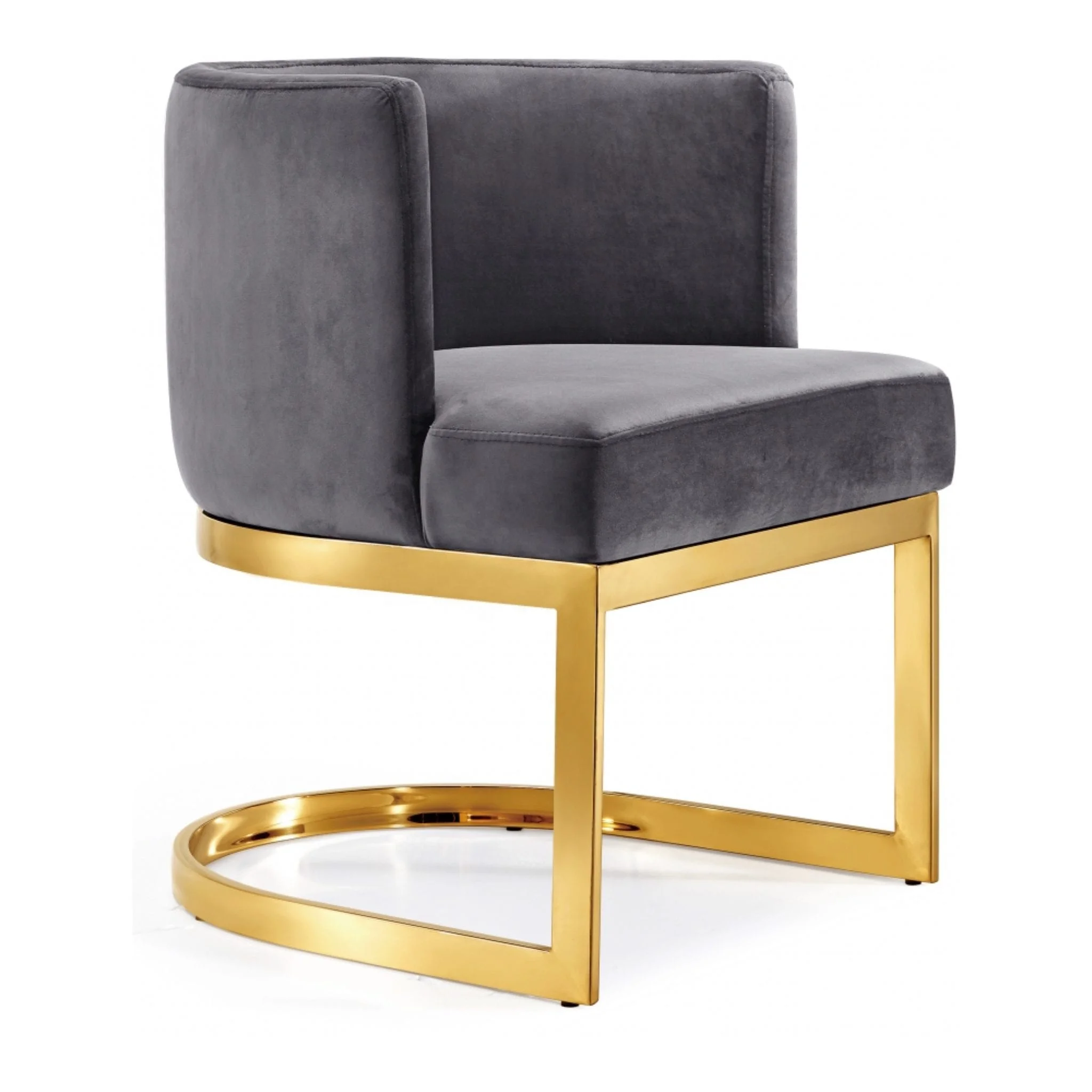 
 Современный обеденный стул из нержавеющей стали с мягким подлокотником в золотом цвете  