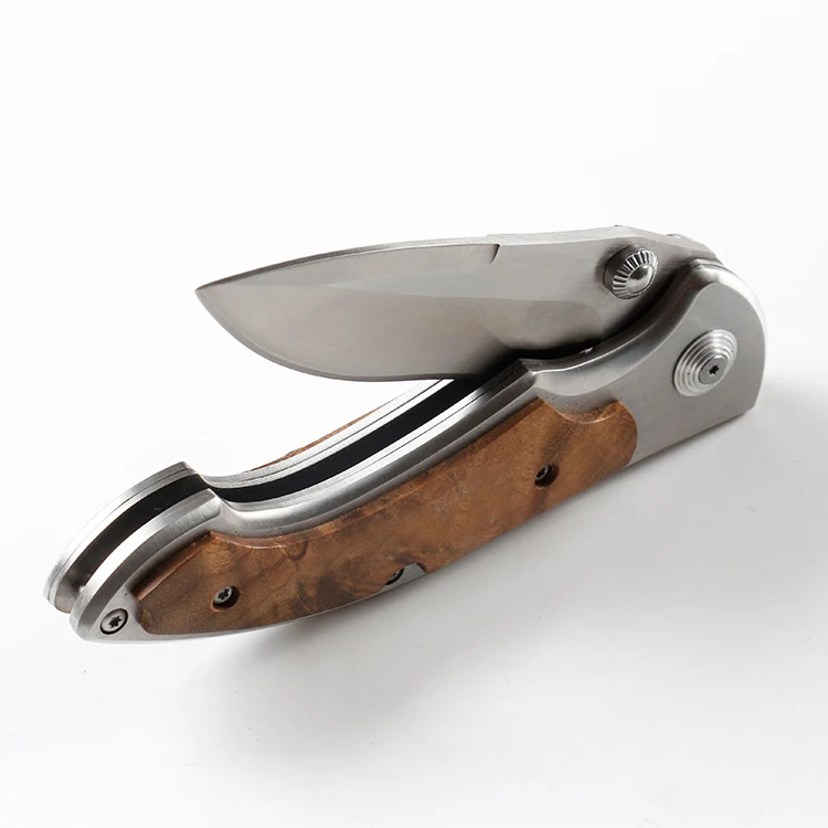 
 Складные карманные ножи для кемпинга из нержавеющей стали с деревянной ручкой  