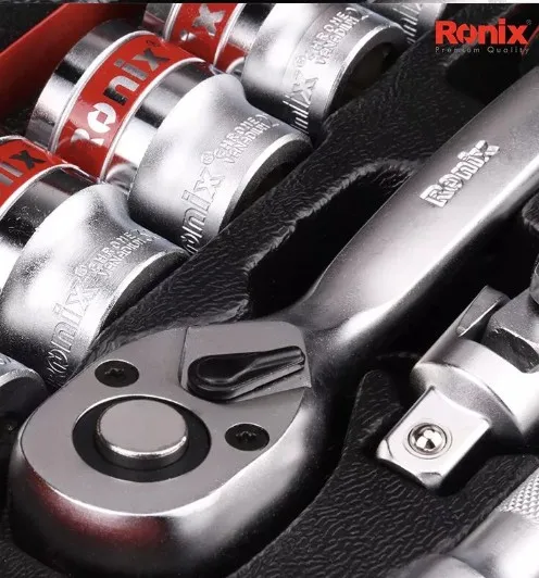 
Набор ручных инструментов для ремонта автомобилей Ronix40 шт, хром-ванадиевый 3/8 и 1/4 дюйма, Набор розеток, модель RH-2644 