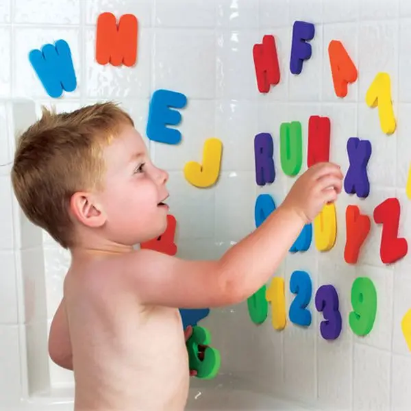 
 Custom baby small bath toys summer eco friendly foam letters eva education alphabet set boy tub learning water game toy for kids  