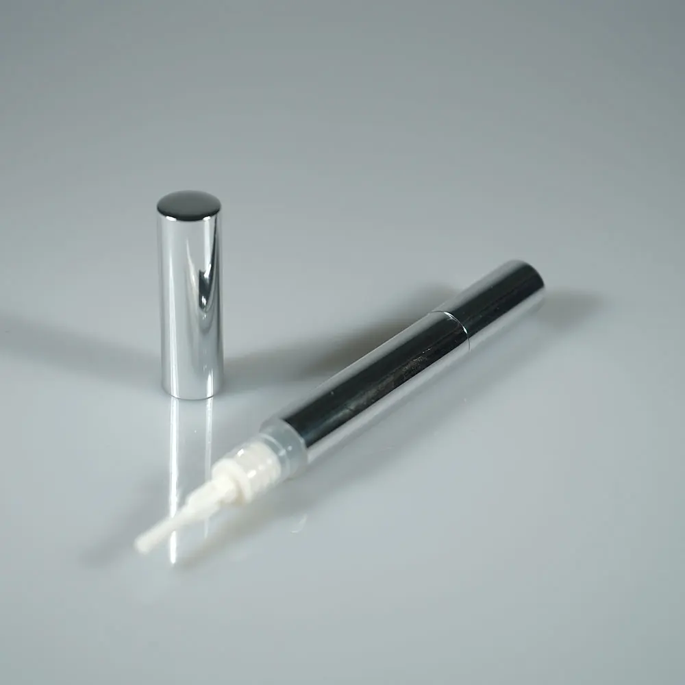Пустая Алюминиевая ручка для маникюра/Вращающаяся ручка с кисточкой для отбеливания ручек, ресниц, жидкости, ногтей 3 мл Золото и серебро